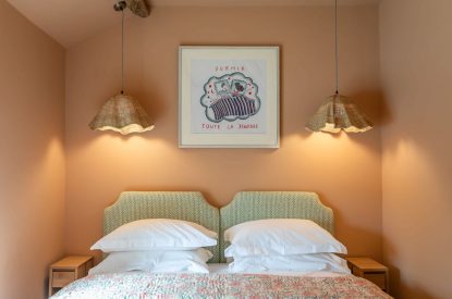 A super-king size bedroom at Stone Farmhouse, Yorkshire Dales