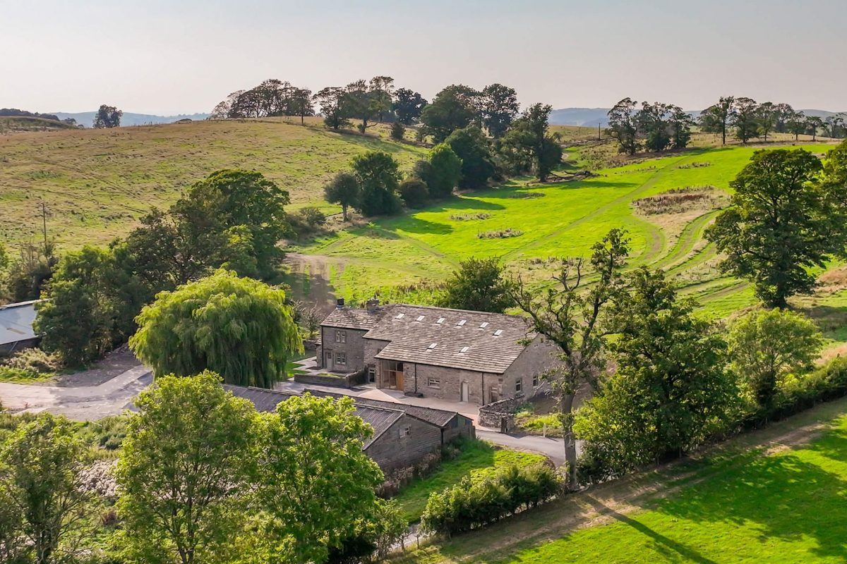 Aerial view of Willowbrook Retreat, Yorkshire Dales