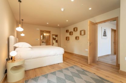 A super-king size bedroom at Willowbrook Retreat, Yorkshire Dales