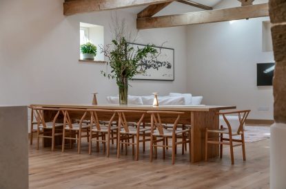The dining table at Willowbrook Retreat, Yorkshire Dales