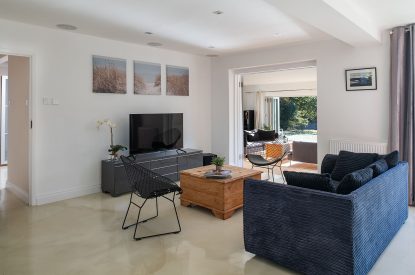 The living room at Southwoods, Hampshire