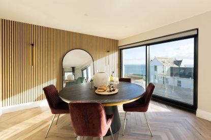 The dining table at Panorama Point, Cornwall