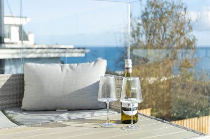 Outdoor seating at Panorama Point, Cornwall