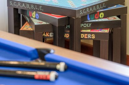 The games room at Oban House, Argyll and Bute