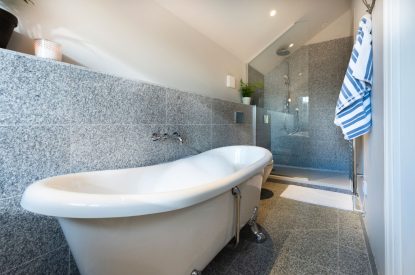 The roll top bath at Sea Island, Cornwall