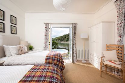 A twin bedroom at Sea Island, Cornwall