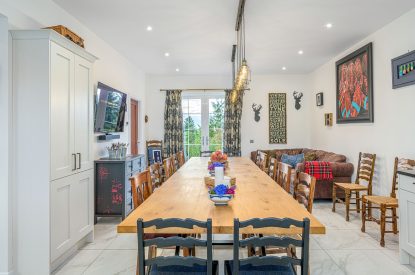The dining table at An Taigh Geal, Argyll and Bute