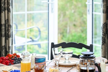 The dining table at An Taigh Geal, Argyll and Bute