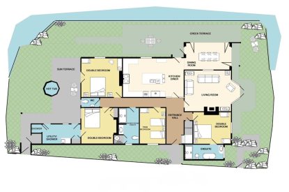 The floor plan of Sea Island, Cornwall