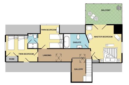 The floor plan of Sea Island, Cornwall