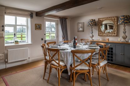 The dining room at Buxton Farmhouse, Norfolk