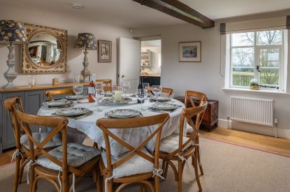 The dining room at Buxton Farmhouse, Norfolk