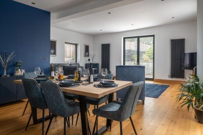 The open plan living space at The Tractor Shed, Worcestershire