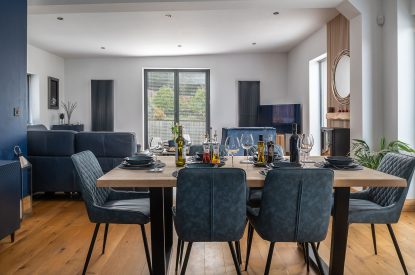 The dining table at The Tractor Shed, Worcestershire
