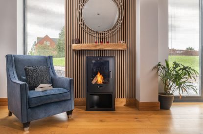 The wood burner at The Tractor Shed, Worcestershire