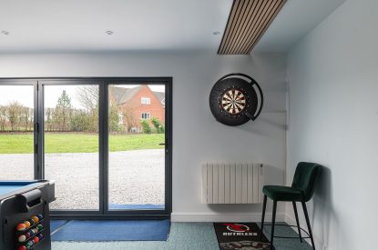 The games room at The Tractor Shed, Worcestershire