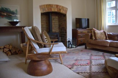 The sitting room at Muntjac Cottage, Lincolnshire