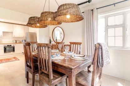 The dining kitchen at Muntjac Cottage, Lincolnshire