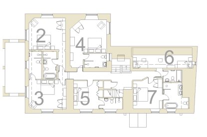 The floorplan of Parkview Farmhouse, Somerset