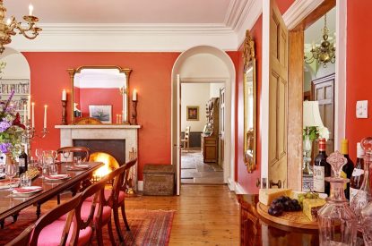 The dining room at Georgian House, Devon