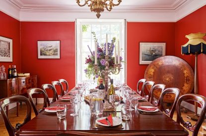 The dining room at Georgian House, Devon
