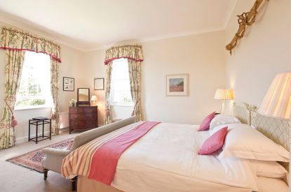 A double bedroom at Cornish Castle, Cornwall