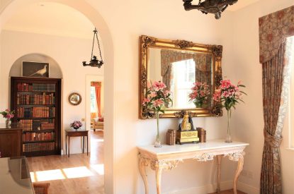 The entrance hall at Cornish Castle, Cornwall