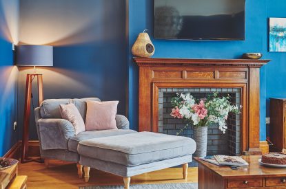 The living room at Oakfield, Somerset