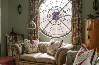 The living room at Christie Mansion, Isle of Wight