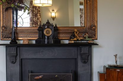 The fireplace at Christie Mansion, Isle of Wight