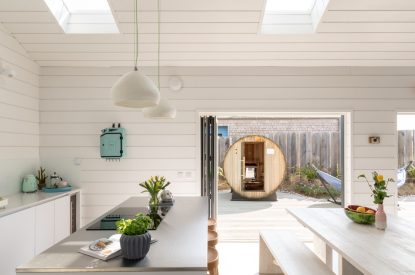 The living space at Woolf, Cornwall