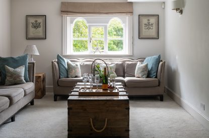 The lounge at Hedge Farmhouse, Buckinghamshire