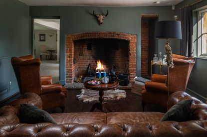 The drawing room at Hedge Farmhouse, Buckinghamshire