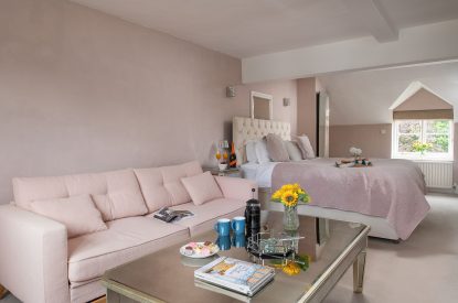 A double bedroom at Hedge Farmhouse, Buckinghamshire 