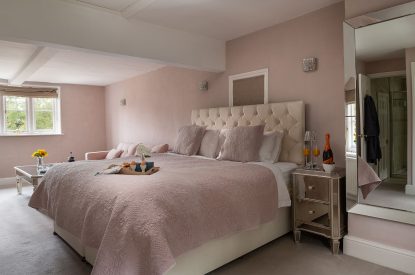 A double bedroom at Hedge Farmhouse, Buckinghamshire 