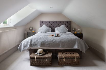 A double bedroom at Hedge Farmhouse, Buckinghamshire 