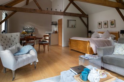 A double bedroom suite at Hedge Farmhouse, Buckinghamshire 