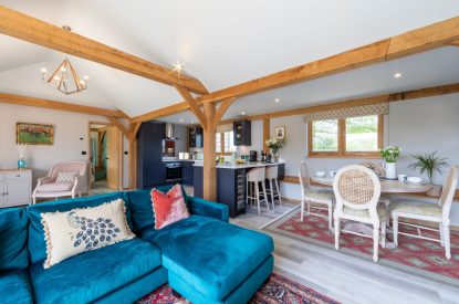 The living area at The Lodge at Leigh, Dorset