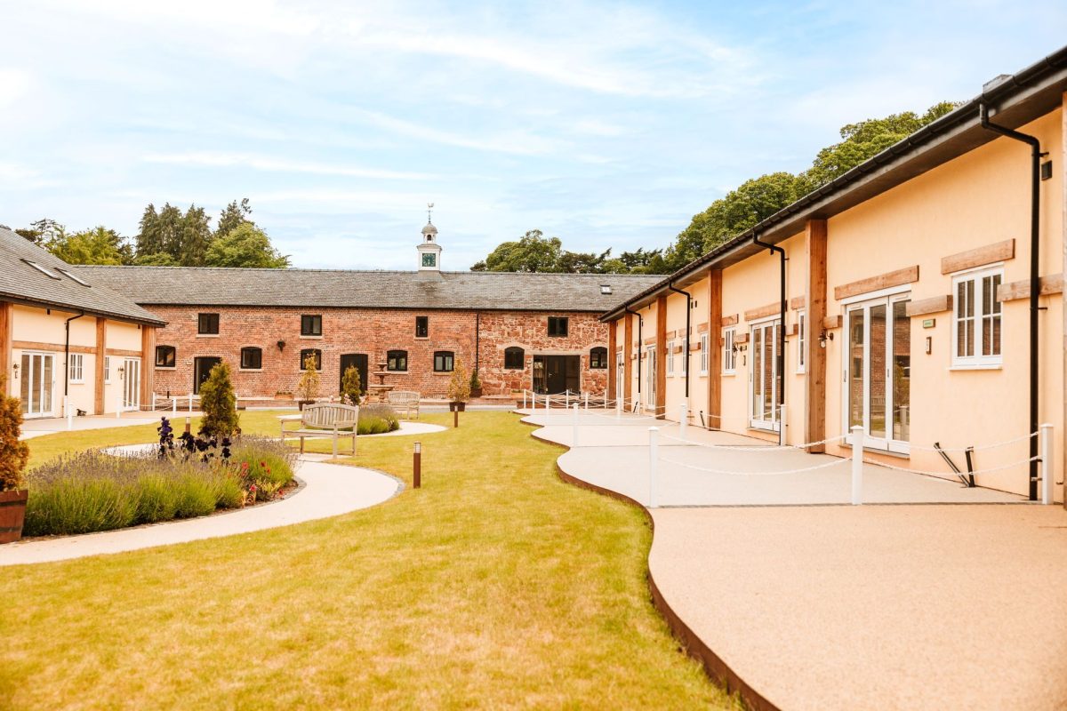 The gardens at The Equestrians, Shropshire