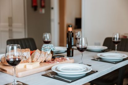 The dining table at The Equestrians, Shropshire