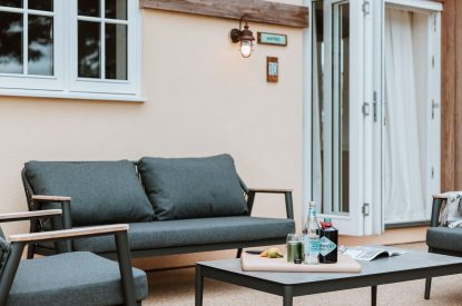 Outdoor seating at The Equestrians, Shropshire