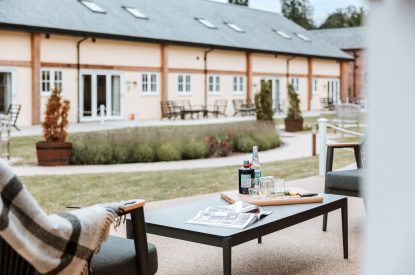 Outdoor seating at The Equestrians, Shropshire