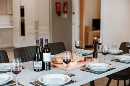The dining table at The Equestrians, Shropshire