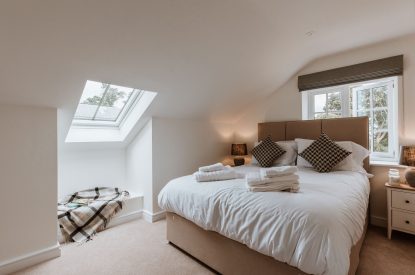 A king size bedroom at The Equestrians, Shropshire