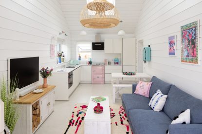 The living space at The Shack, Cornwall