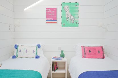 Twin bedroom at The Shack, Cornwall