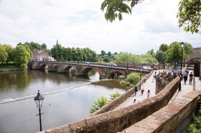 Views of the river Dee at Chester House, Cheshire