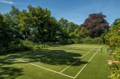 The tennis court at Chulmleigh Manor, Devon