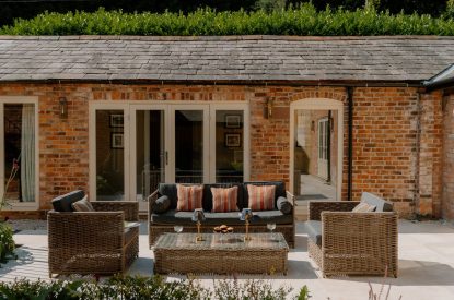The sun terrace at Cheshire Manor, Bickerton