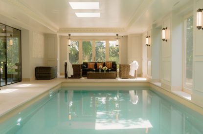 The heated indoor swimmong pool at Cheshire Manor, Bickerton